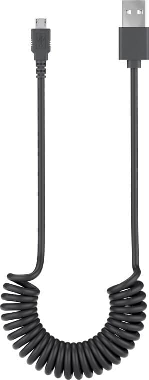 Micro USB lade- og synkroniseringskabel  spiralkabel