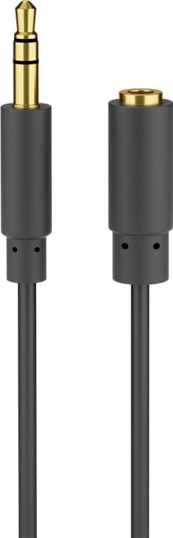 Förlängningskabel för hörlurar och ljud AUX, 3,5 mm 3-stift, smal
