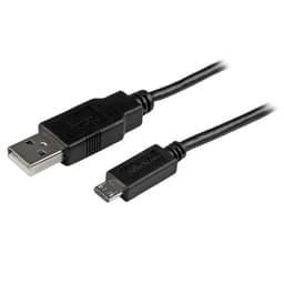 StarTech.com USBAUB15CMBK, 0,15 m, USB A, Micro-USB B, USB 2.0, Hanstik/Hanstik, Sort