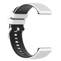 Kellon hihna silikonia Valkoinen + musta 20 mm Samsung Galaxy Watch 5/5 Pro/4 40 mm 44 mm/3 41 mm/Gear Support/ Huawei Watch GT3/GT2 42 mm/Garmin Forerunner 158/Garmin Vivoactive 3