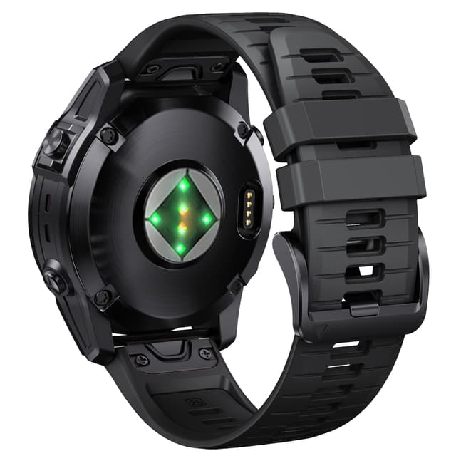 Silikoninen pikakiinnitys kaksisävyinen kellohihna Garmin Fenix 7 Prolle Musta 22mm