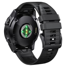 Tvåfärgat klockarmband i silikon för Garmin Fenix 7 Pro Svart 22mm