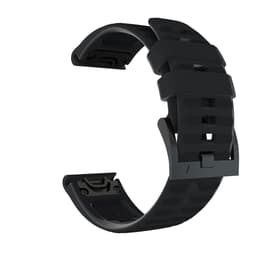 Silikone stålplade Snap urrem til Garmin Fenix 7X 26mm Sort