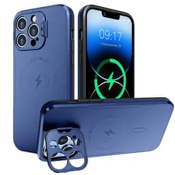 Telefonetui med øjenbeskyttende skydevindue usynligt beslag Blå 16.5x8x1 cm iPhone 15 Plus