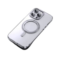 Magnetisk beskyttende telefondeksel med usynlig stativ for iPhone Sølv iPhone 15 Plus