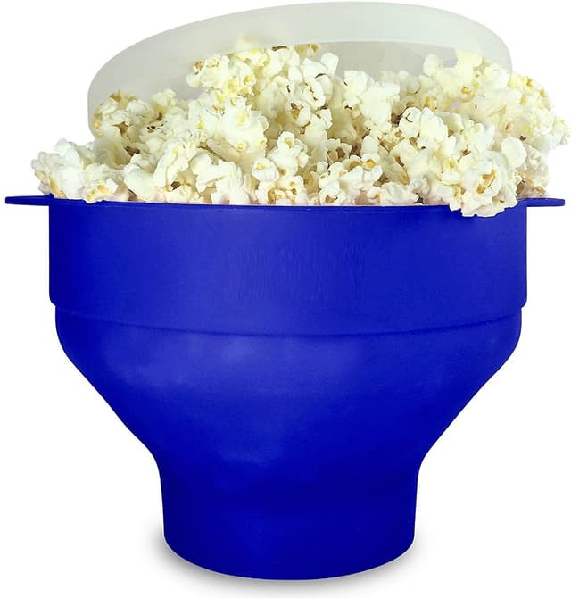 Popcornskål silikon hopfällbar Blå