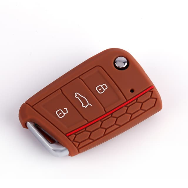 Silikon bilnøkkeldeksel Golf 7/Lingdu/New Octavia/Karoq/Kodiak/Komik/Yedi Brun