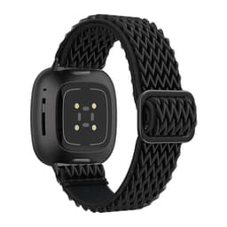 Nylon kellon ranneke Fitbit Versa 3/4:lle Musta