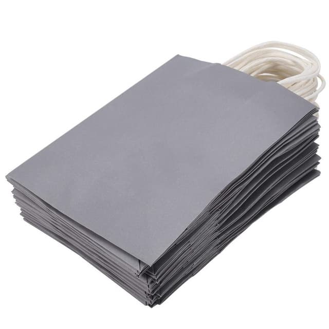 Papperskassar presentpåsar med handtag 10-pack Grå