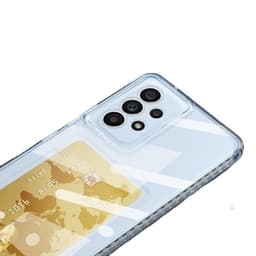 Läpinäkyvä suojaava puhelinkotelo korttitelineellä Samsungille Samsung Galaxy S21
