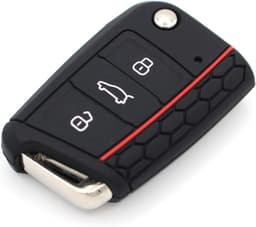 Silikon bilnøkkeldeksel Golf 7/Lingdu/New Octavia/Karoq/Kodiak/Komik/Yedi Svart+rød