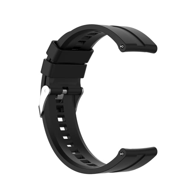 Kellon ranneke 20 mm Garmin/Huawei/Samsung Galaxy Watchin silikonille Musta