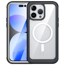 Beskyttelsesetui med magnetisk adsorption, anti-chok, anti-slid, anti-fald Sort iPhone 15