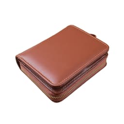 Lyhyt Bifold Card Bag Lompakko Vetoketjullinen Monikäyttöinen lompakko Ruskea