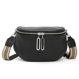 Fanny Pack Crossbody brystvesker, bred skulderrem Fasjonabel veske Sort