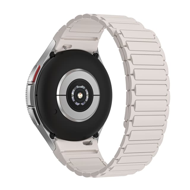 Magneettinen silikoniranneke Samsung Galaxy Watch 4, 4 Classicille Valkoinen