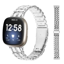 20 mm universell erstatningsklokkerem for Fitbit Versa4/Versa3 Sølv