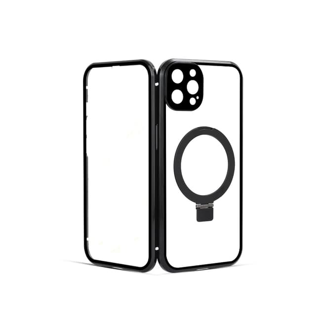 HD genomskinligt magnetfodral med stativ för iPhone Svart iPhone 14