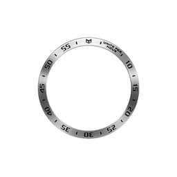 Sliver Circle kirjaimin tyyppinen kellon kehys, joka on yhteensopiva Samsung Watch 6:n kanssa Hopea 40.5mm/47mm