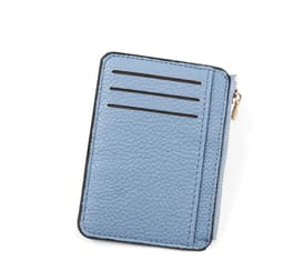 Minimalistisk tegnebog Slank pung med lynlås-kreditkortholderpung Lyseblå