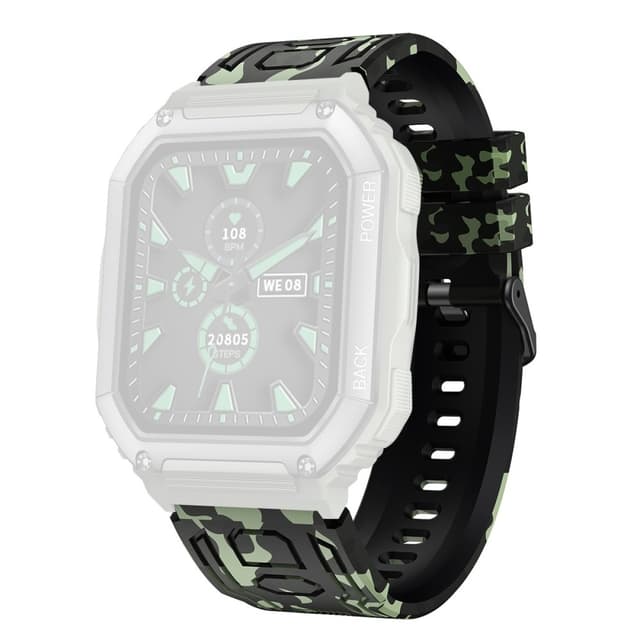 Armband För Garmin Fenix ​​7 / 7 Pro / 6 / 5 22 mm silikon - Kamouflage Grön