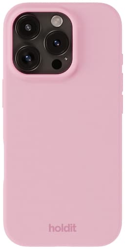 Holdit Silicone iPhone 16 Pro suojakuori (vaaleanpunainen)