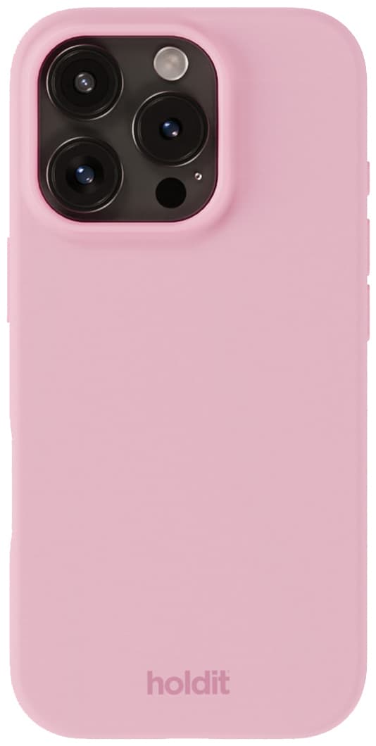 Holdit Silicone iPhone 16 Pro suojakuori (vaaleanpunainen)