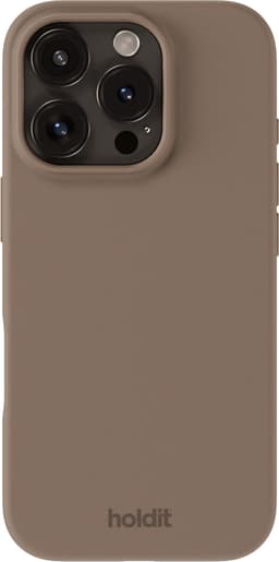 Holdit Silicone iPhone 16 Pro etui (mokkabrun)