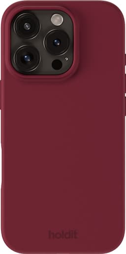 Holdit Silicone iPhone 16 Pro deksel (red velvet)