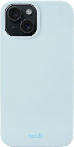 Holdit Silicone iPhone 15 deksel (mineralblå)