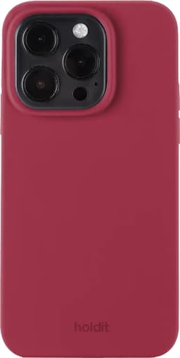 Holdit Silicone iPhone 15 Pro fodral (röd sammet)