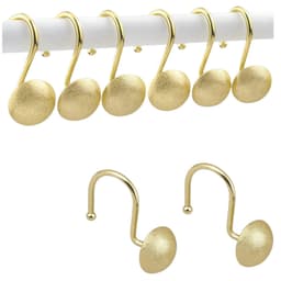Set med 12 duschdraperiringar i harts Guld