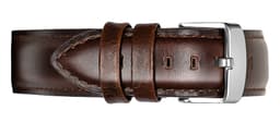 Retro urreim i ekte skinn for DW klokker 14 mm Mørkebrun