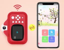 Børnekamera med WIFI og direkte print, 32GB hukommelseskort, 1080P video, Pink