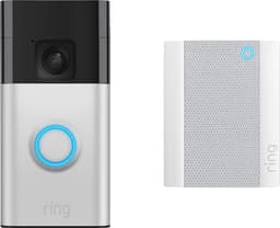 Ring Battery videodørklokke (mat nickel) + dørklokke (2. gen)