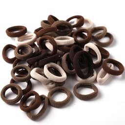 Elastiske hårbånd Hestehaleholdere Gummibånd 100-deler White+black+brown