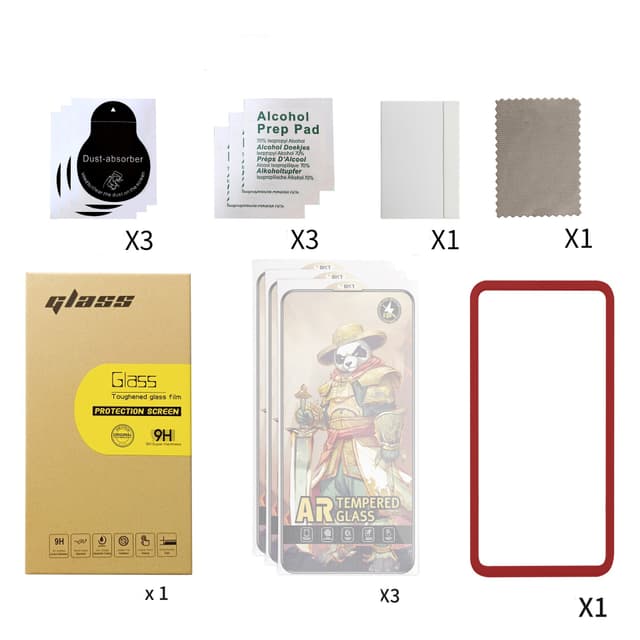 3-pack härdat glas HD Anti-Fingerprint Screen Film Kit Kompatibel med