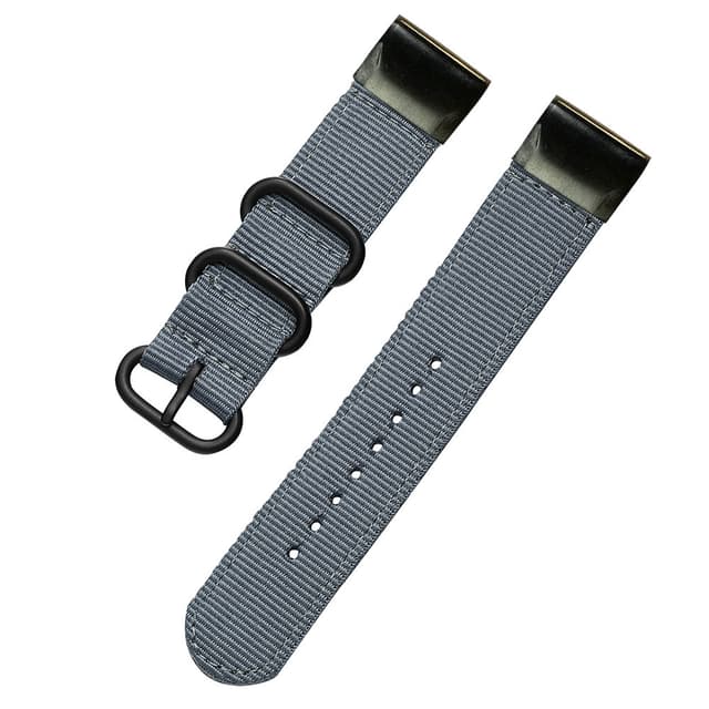 Quick Release Nylon urrem til Garmin Fenix 5X/6X 26mm Grå