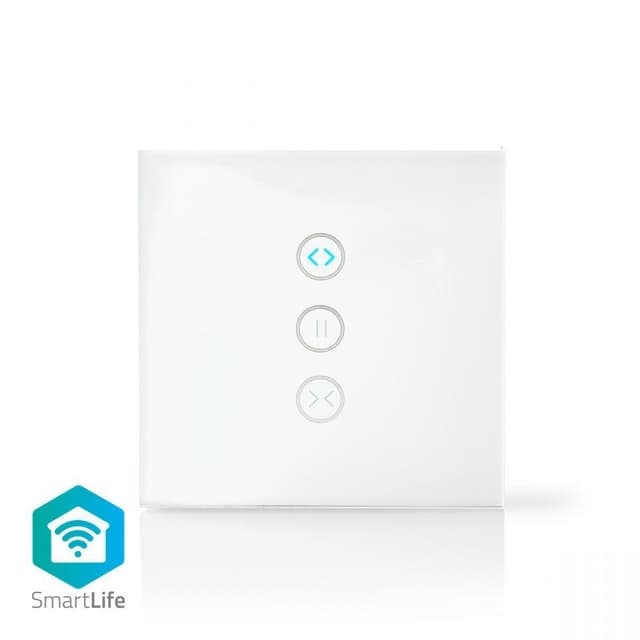 Nedis SmartLife Strömbrytare | Wi-Fi | Parasoll / Ridå / Slutare | Väggfäste | 300 W | Android™ / IOS | Glas | Vit