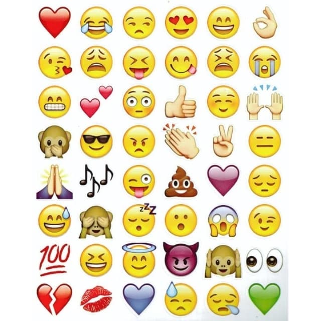 Emoji-klistremerker, 19 ark med over 900 klistremerker