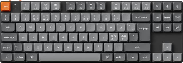 Keychron K1 Max gaming tastatur (Gateron, Low Profile, Røde Switches)