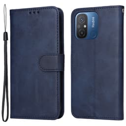 SKALO Xiaomi Redmi 12C 4G Flip Cover m. pung i PU-læder - Blå