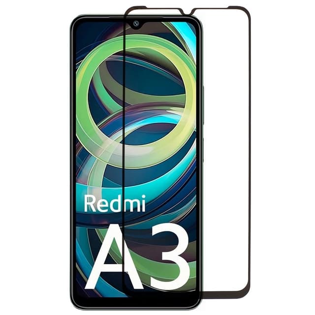 SKALO Xiaomi Redmi A3 Heltäckande Skärmskydd Härdat Glas - Svart