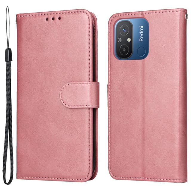 SKALO Xiaomi Redmi 12C 4G Flip Cover m. pung i PU-læder - Pink