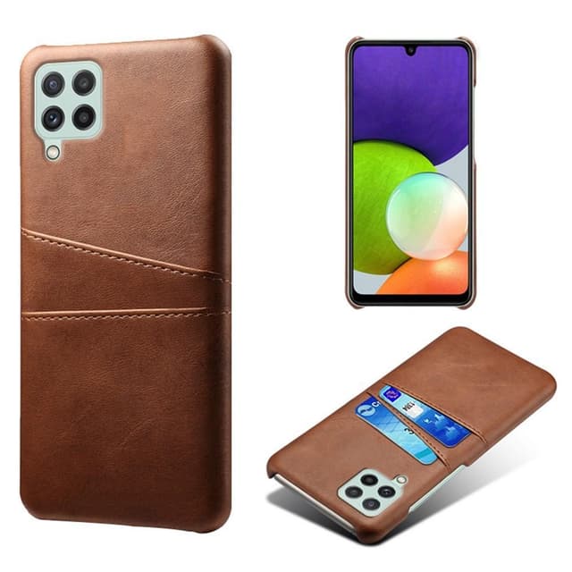 SKALO Samsung A22 4G PU-læder Kortholder Cover - Brun