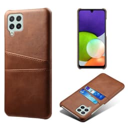 SKALO Samsung A22 4G PU-nahkainen Korttikotelo - Ruskea
