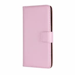 SKALO OnePlus 9 Pro Plånboksfodral Äkta Skinn - Ljusrosa