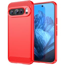 SKALO Google Pixel 9/9 Pro Armor Carbon Stöttåligt TPU-skal - Röd