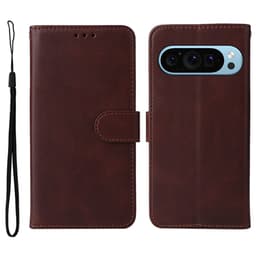 SKALO Google Pixel 9/9 Pro PU-Läder Plånboksfodral - Brun
