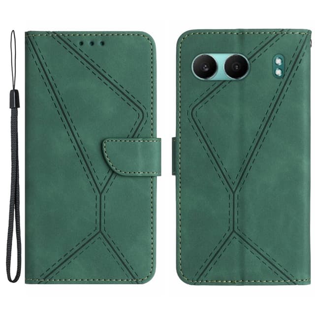 SKALO OnePlus Nord 4 Embossed Plånboksfodral i PU-Läder - Grön